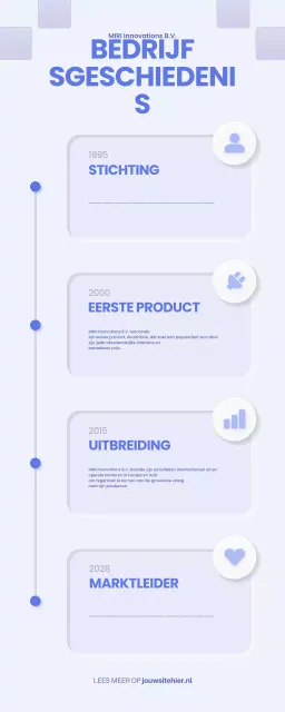 blue modern bedrijfsgeschiedenis informatie