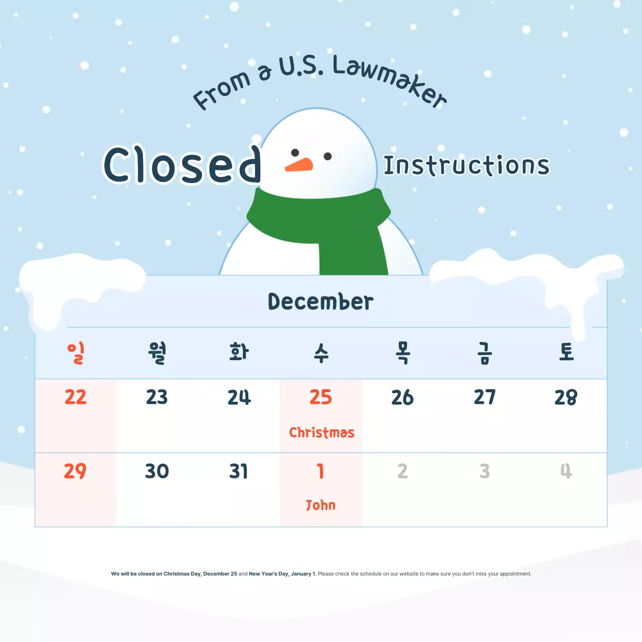 Pemberitahuan Liburan Sederhana Biru Posting Media Sosial