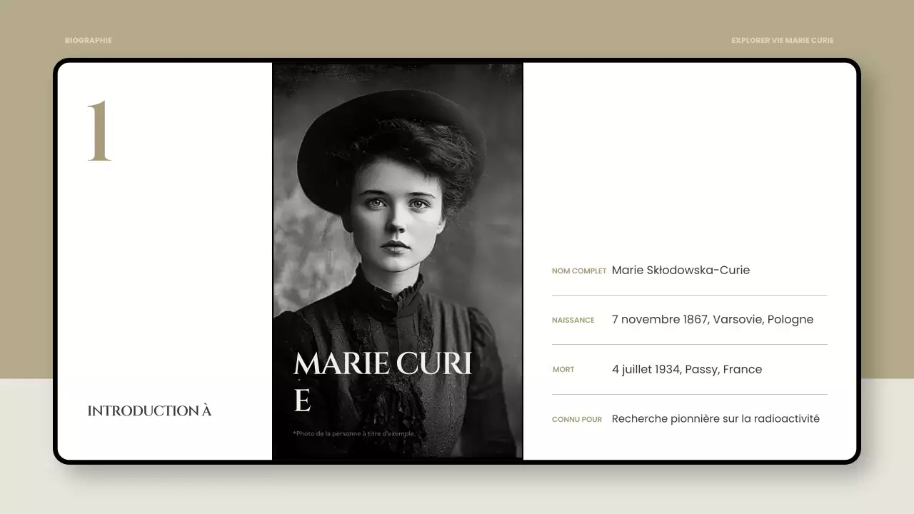 présentation d'une biographie classique noire