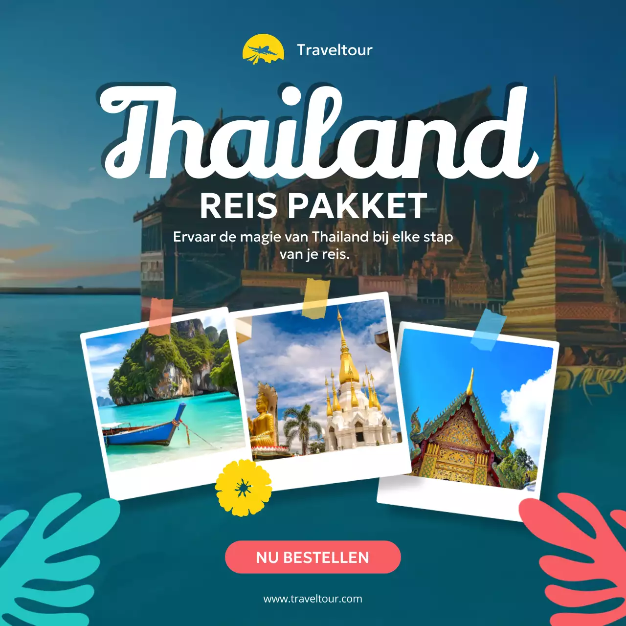 blauwe tropische reis promotie