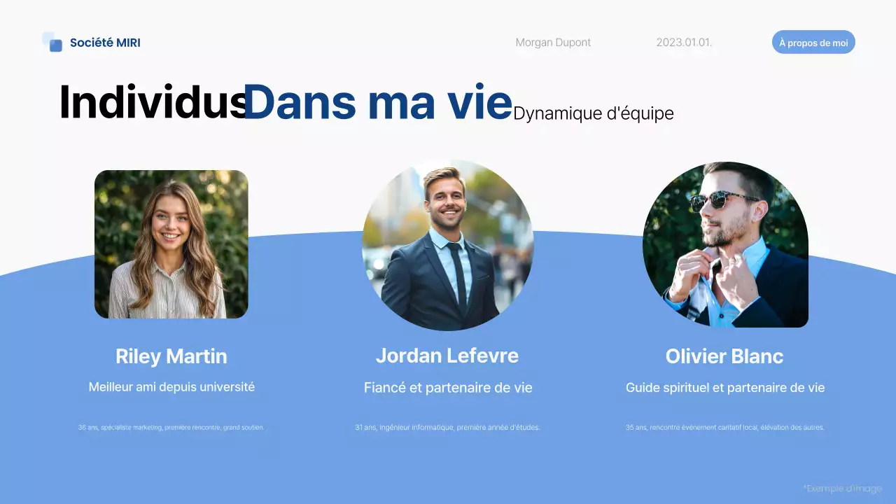 pitch d'autoprésentation moderne bleu