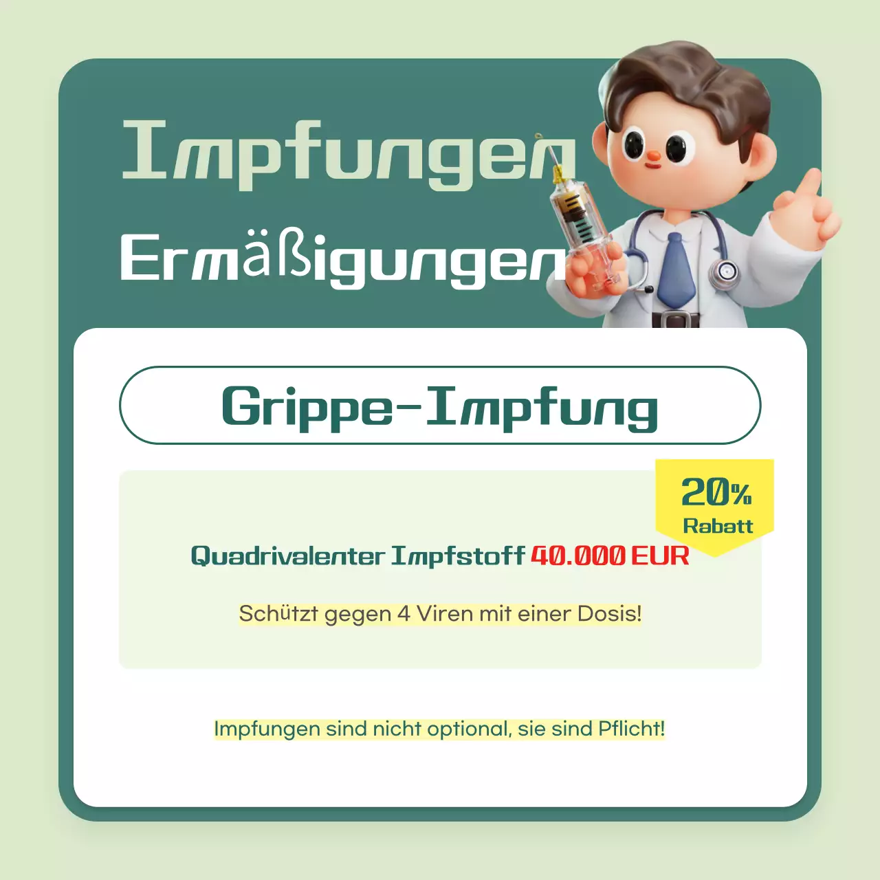 Minze hervorgehobene Impfungen