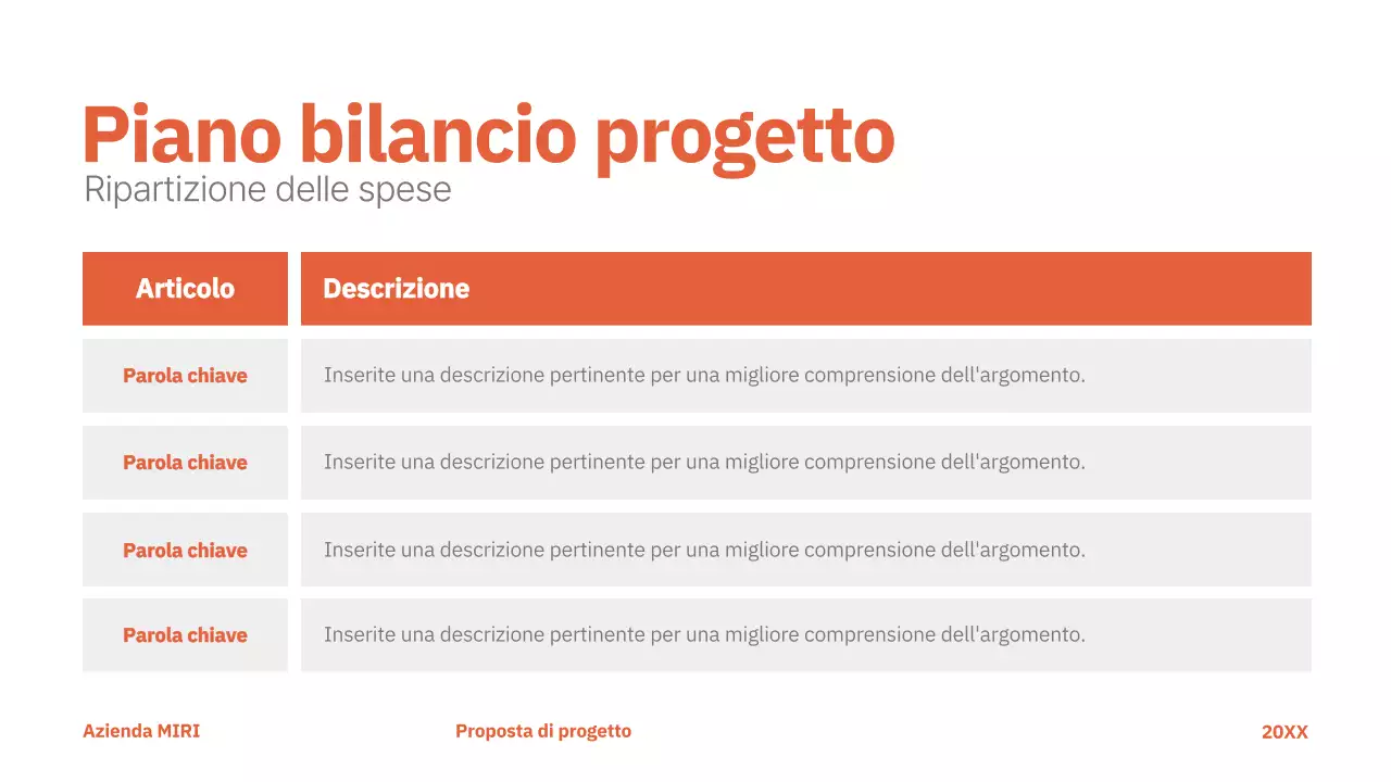 rosso proposta di progetto moderno business