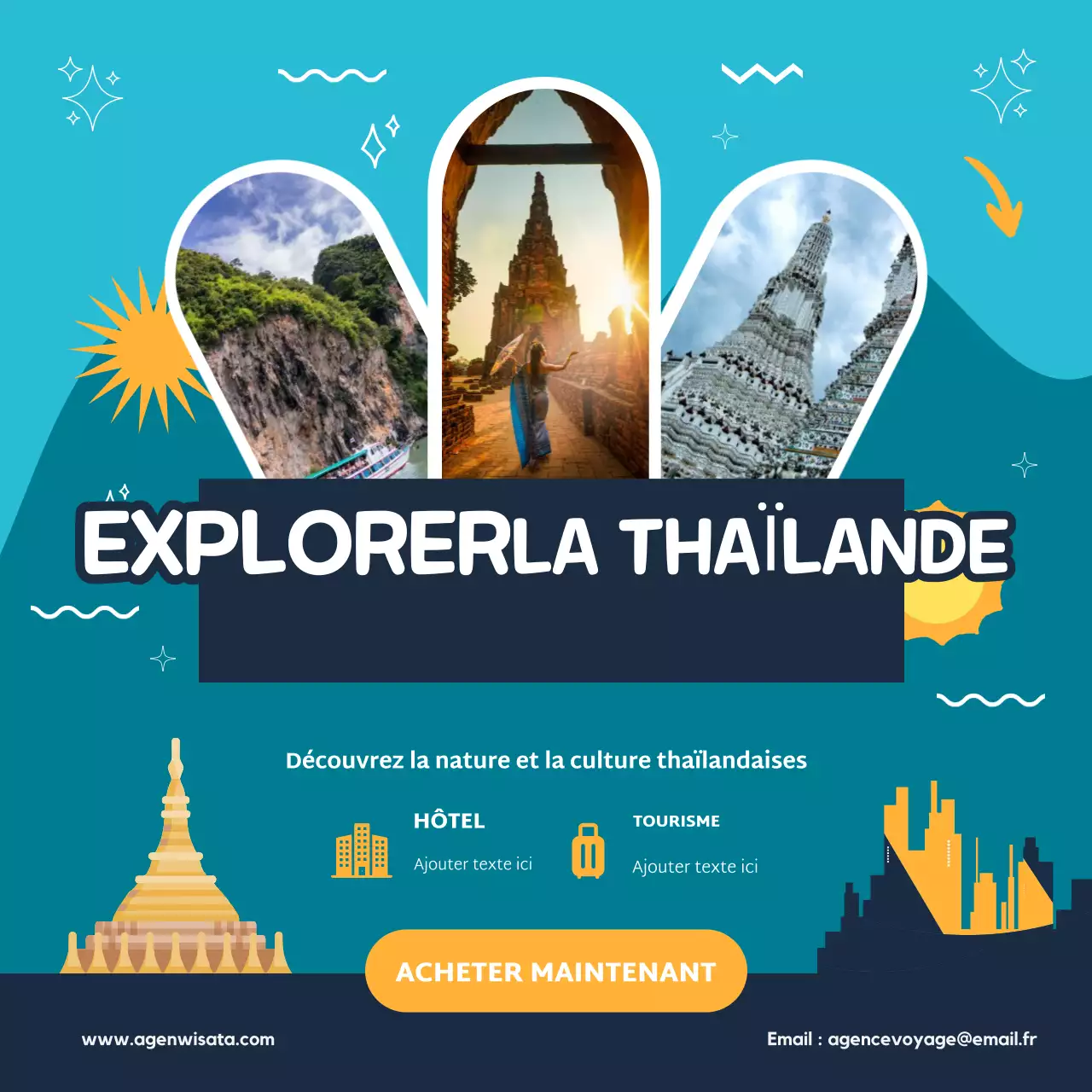 promotion de voyage moderne sarcelle