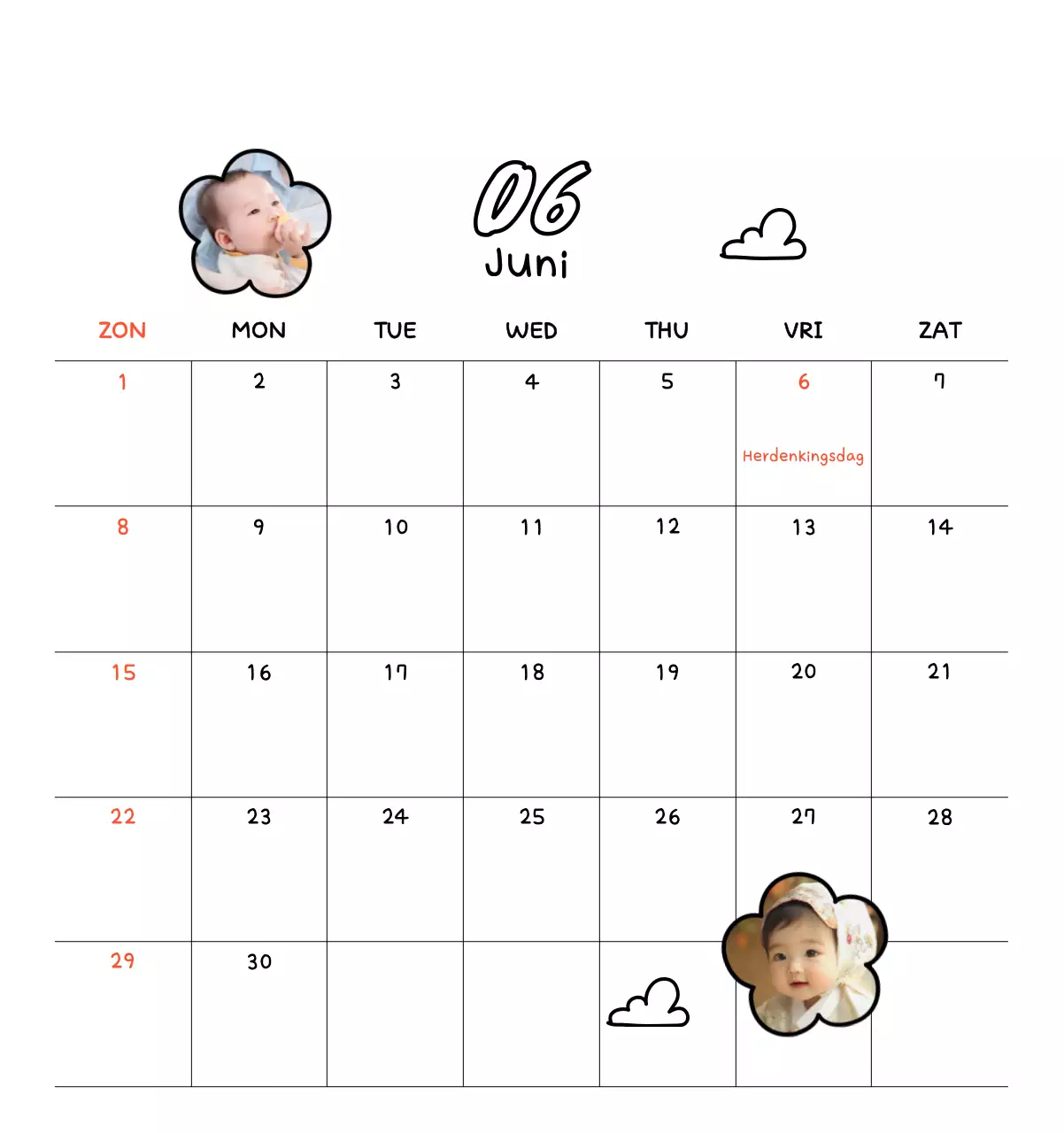 Schattige nieuwjaarskalender