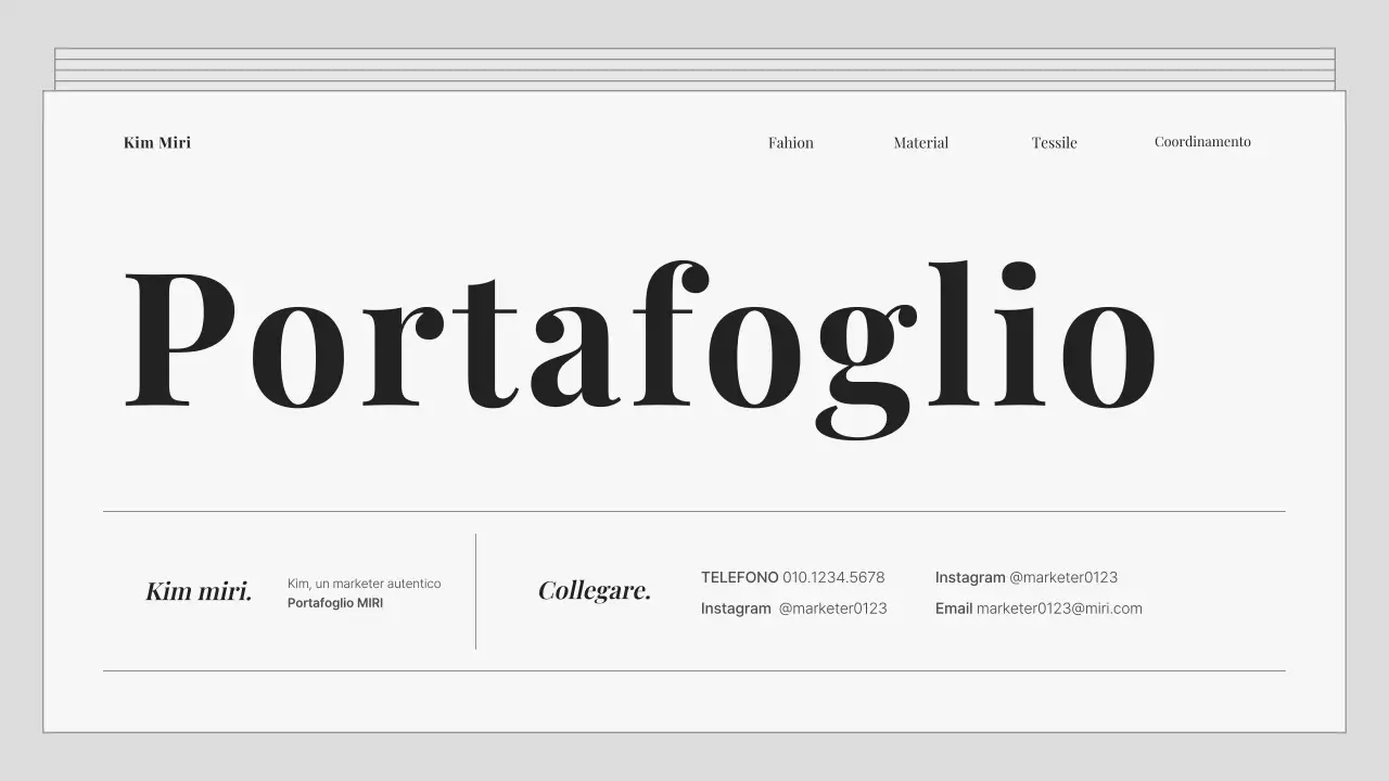 Un portafoglio di marketing grigio e semplice