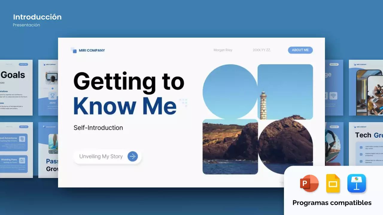 tono de autopresentación blue modern