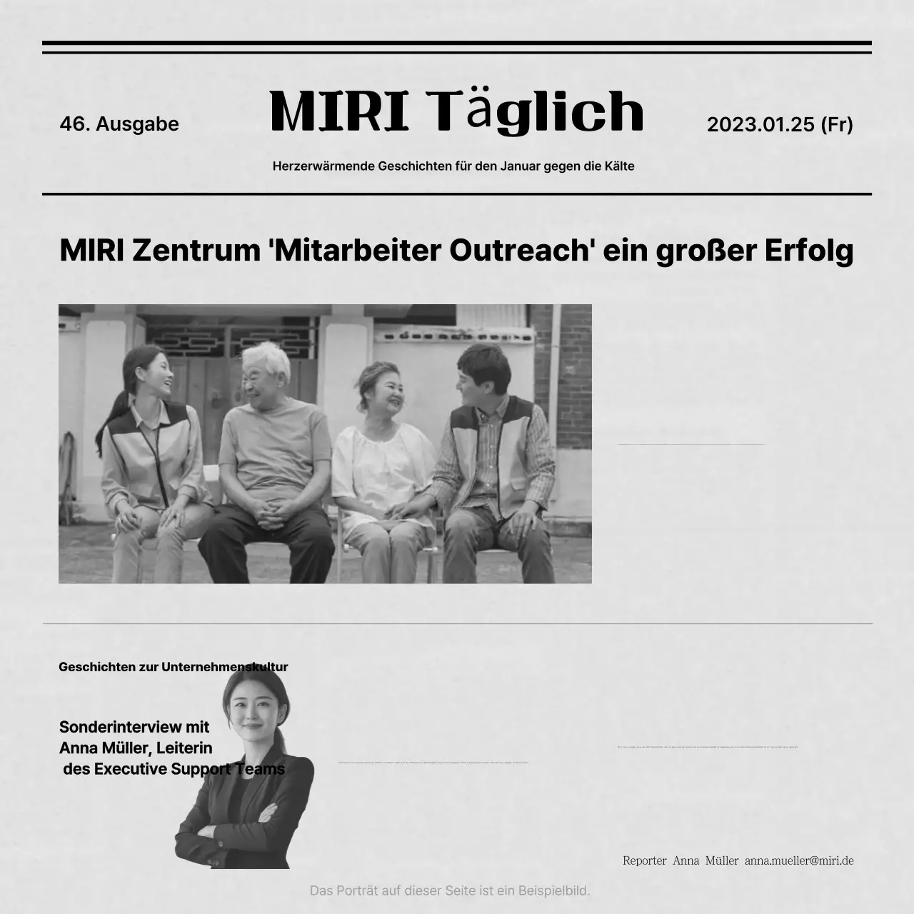 Förderung der Freiwilligenarbeit in Schwarz-Weiß