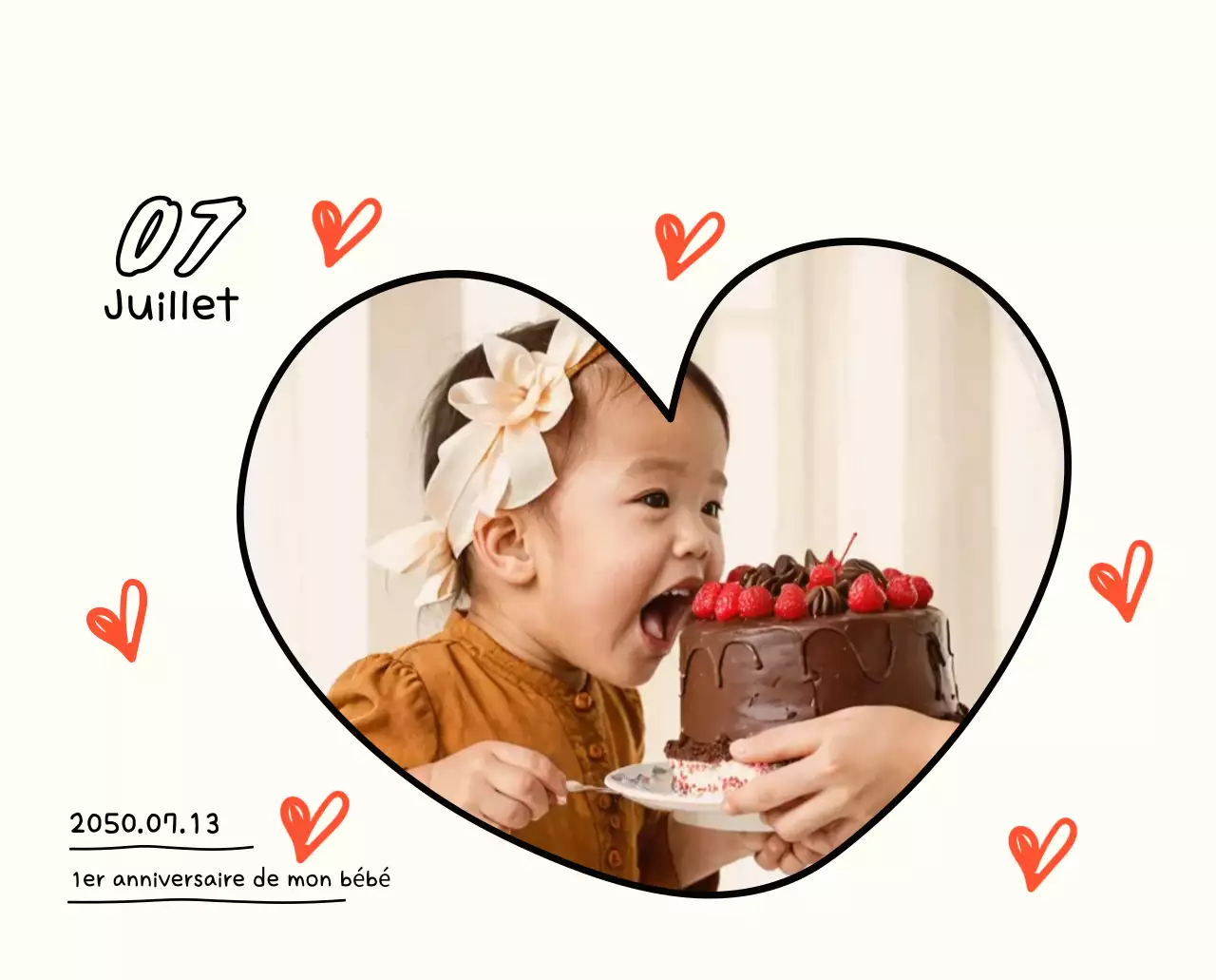 Calendrier photo jaune mignon