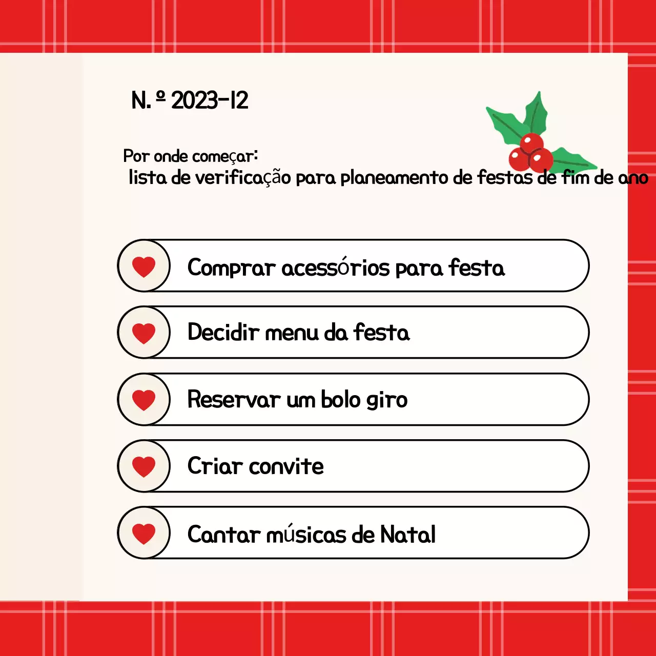 Planeamento da festa de Natal Red Neat