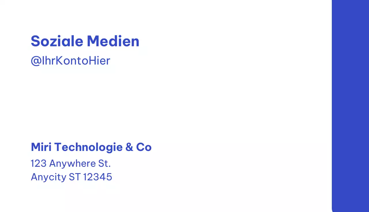 blaue geometrische Visitenkarte