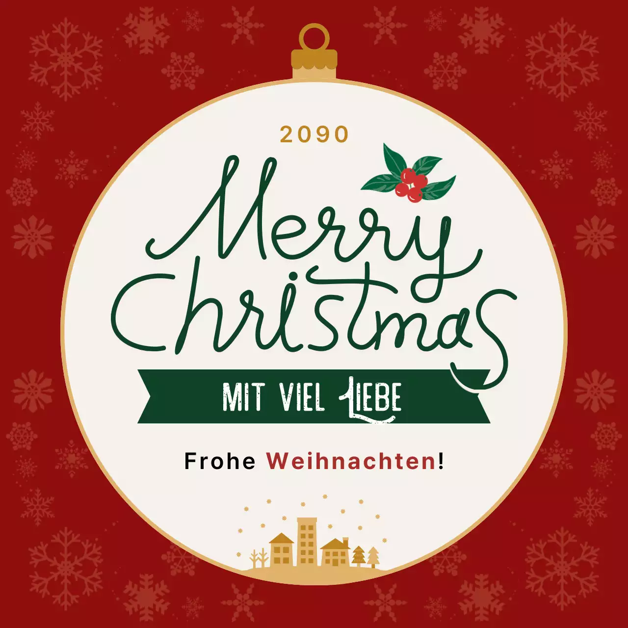 Beige Klassische Weihnachtsgrüße