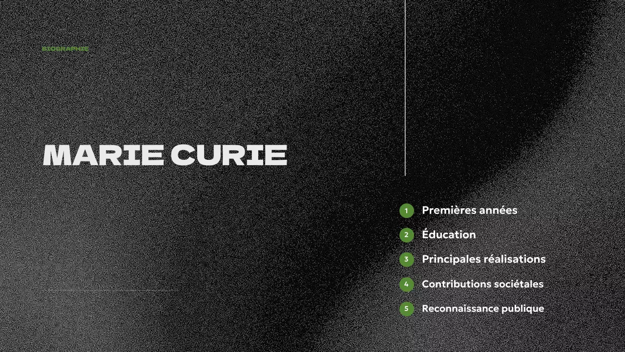 présentation de la biographie moderne verte