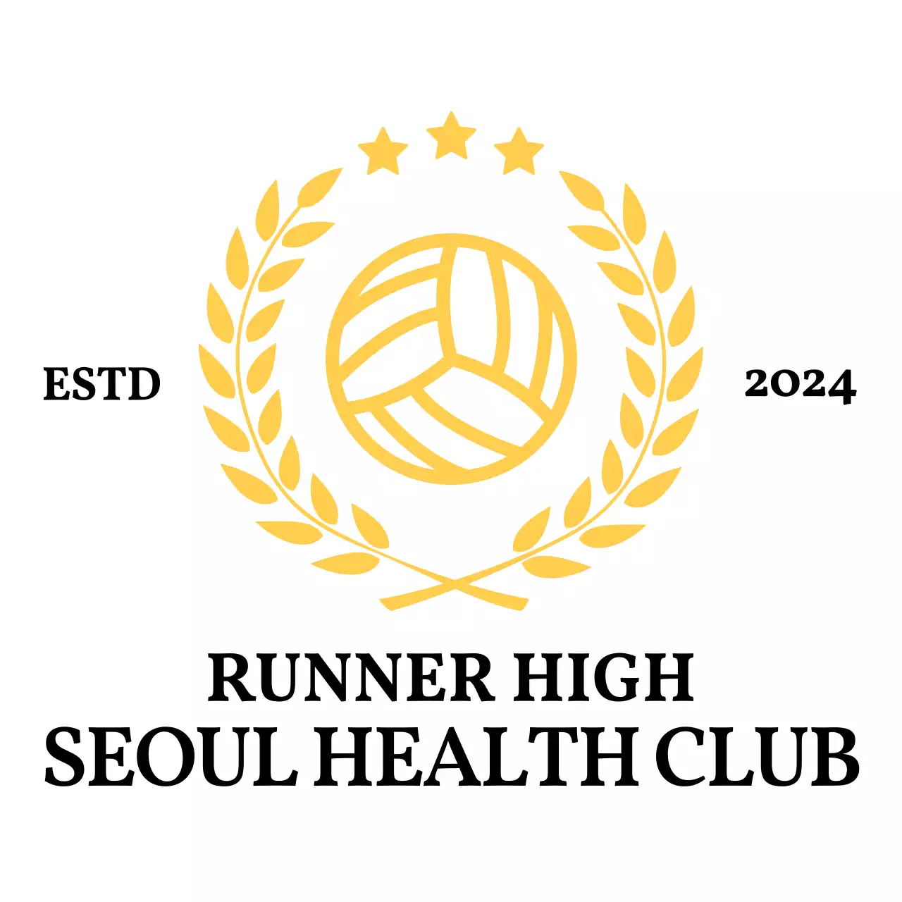 월계수가 있는 심플 운동 클럽 로고