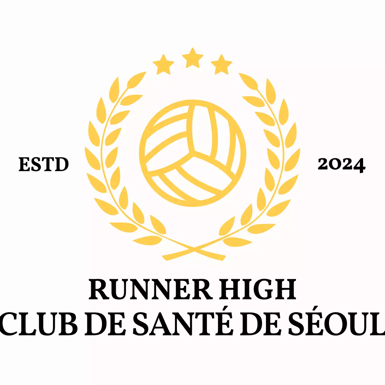 Logo simple d'un club d'athlétisme avec des lauriers