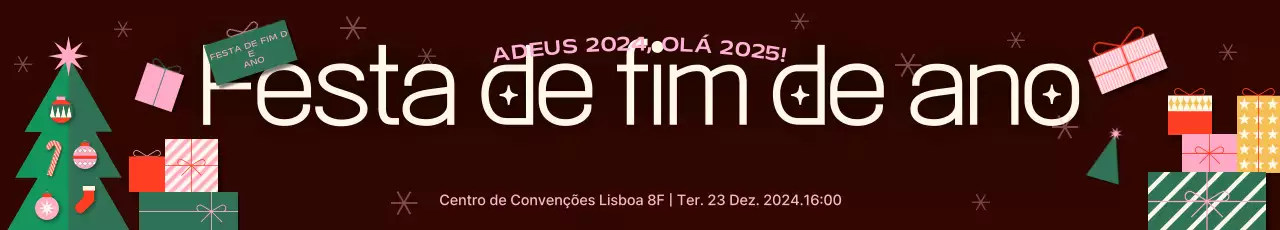 Evento de festa de fim de ano da caixa de presente Burgundy