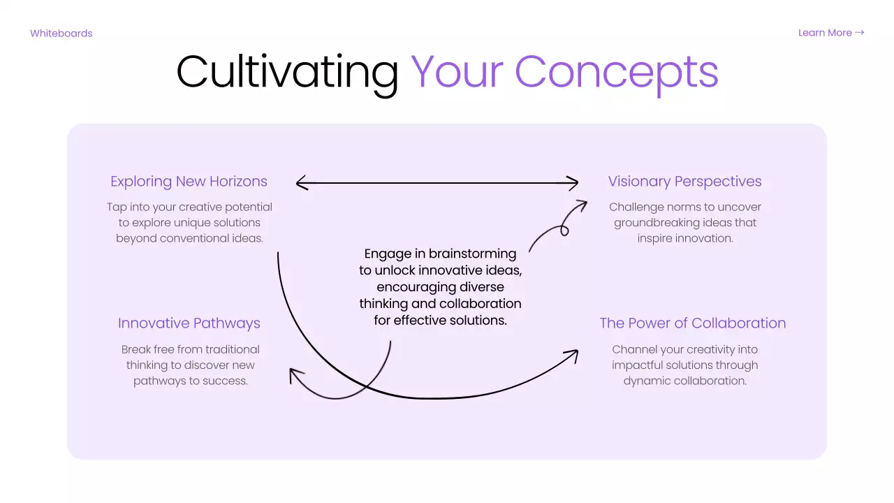 Bài thuyết trình hướng dẫn động não hiện đại màu tím