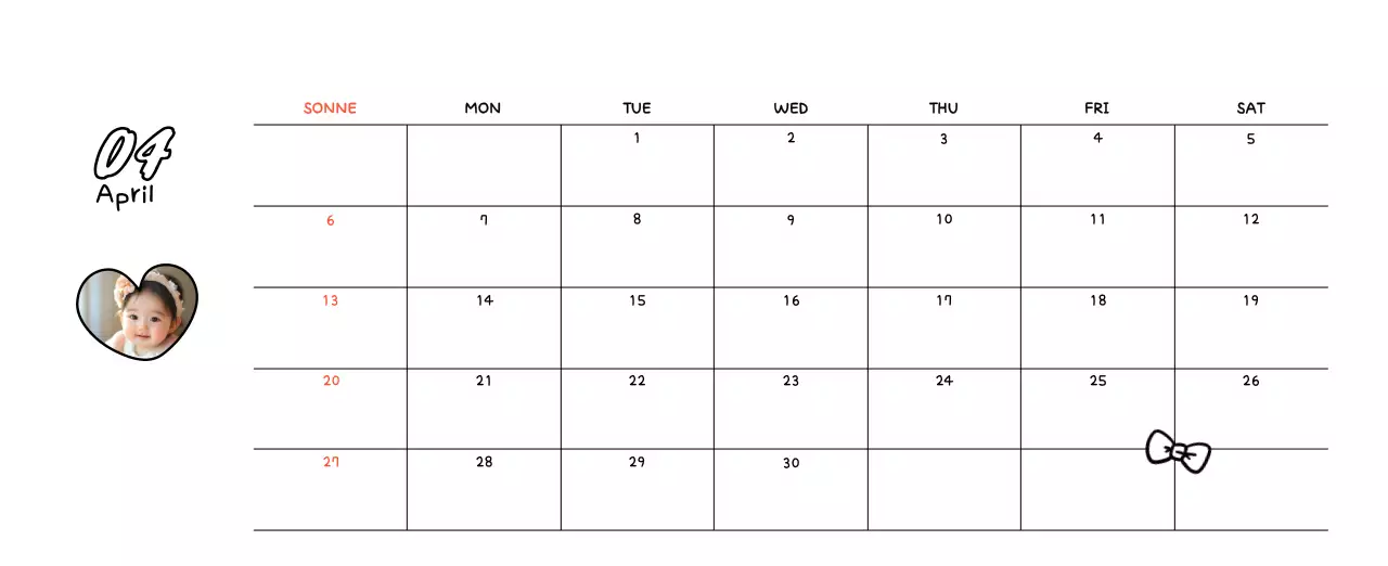 Niedlicher Neujahrs-Fotokalender