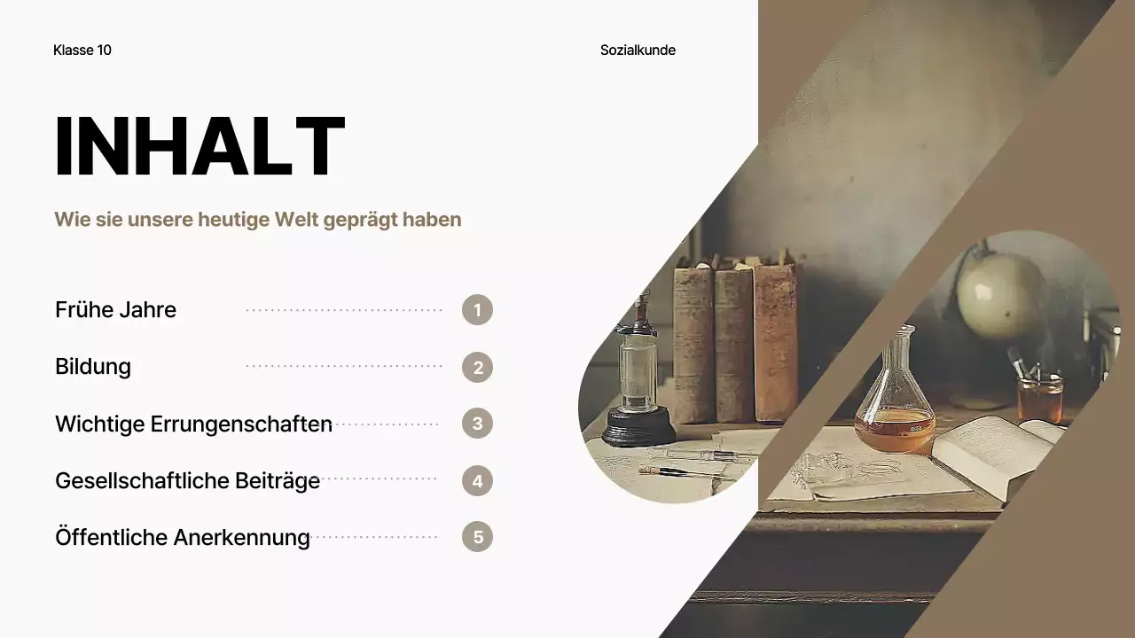 beige klassische Geschichte Biographie Vortrag