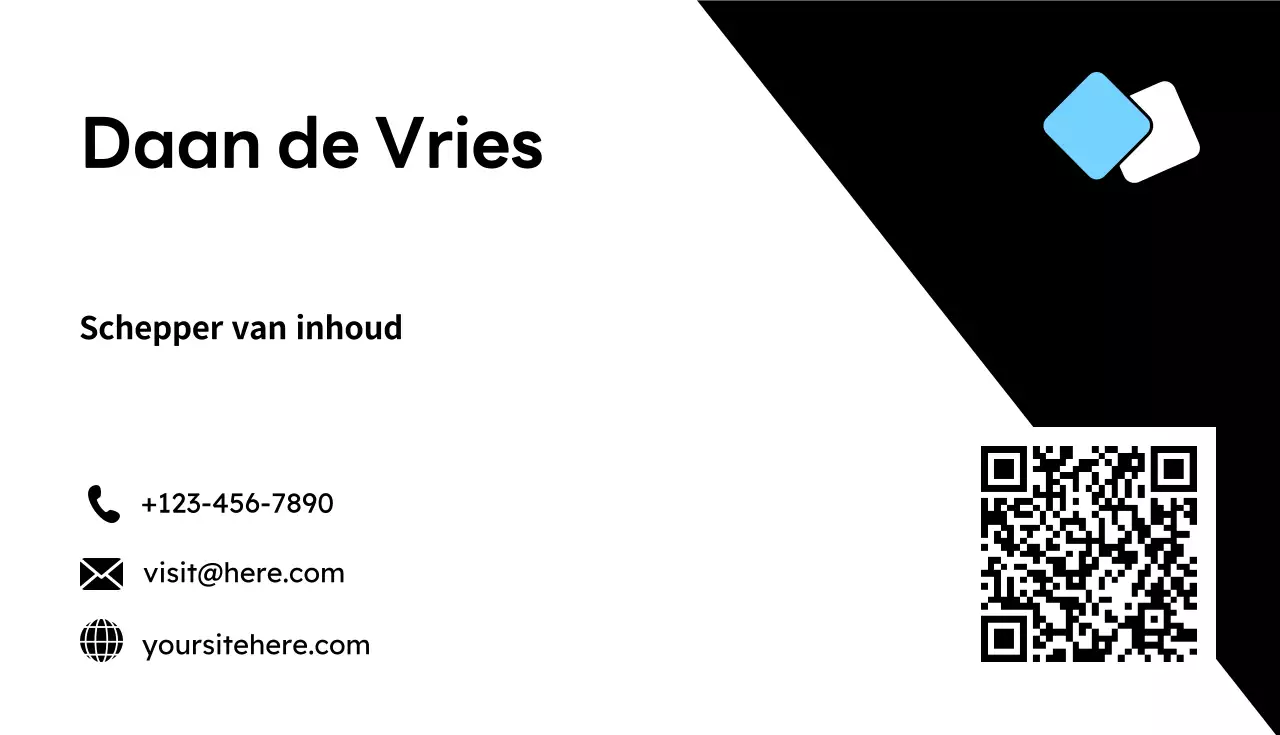 zwart minimalistisch visitekaartje