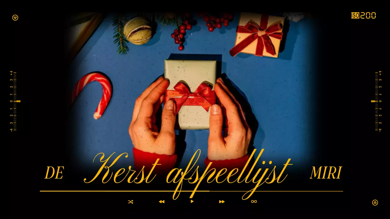 Eenvoudige kerst-afspeellijsthoes in zwart en geel