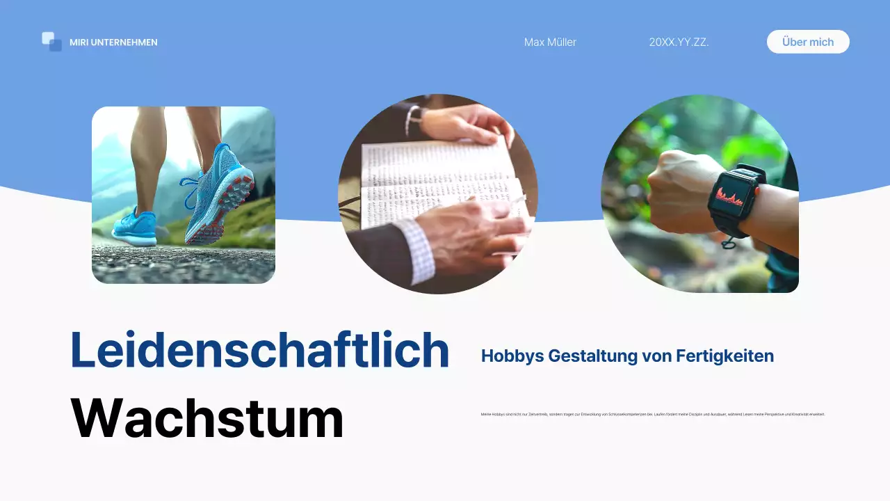 blue modern self-introduction pitch