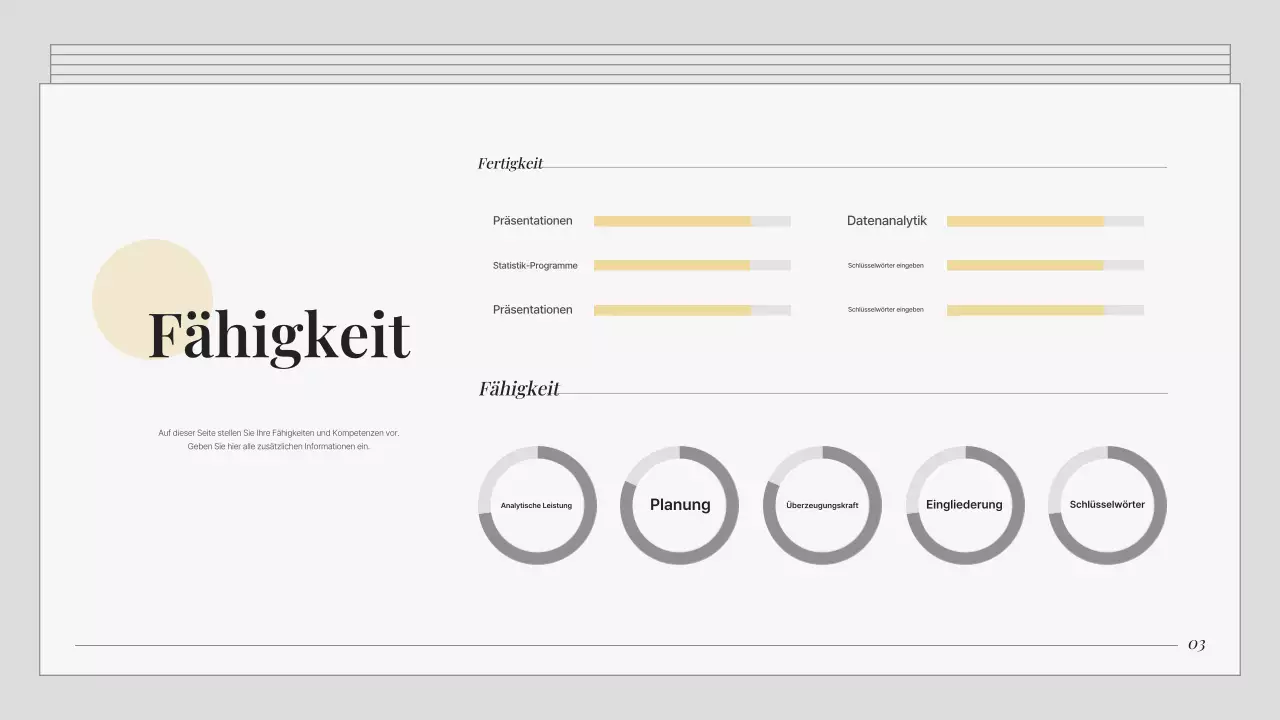 Ein graues, einfaches Marketing-Portfolio