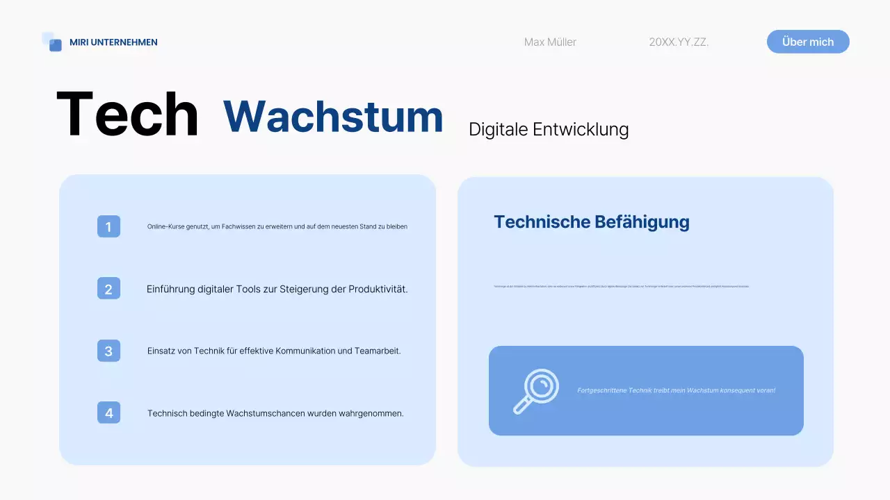 blue modern self-introduction pitch