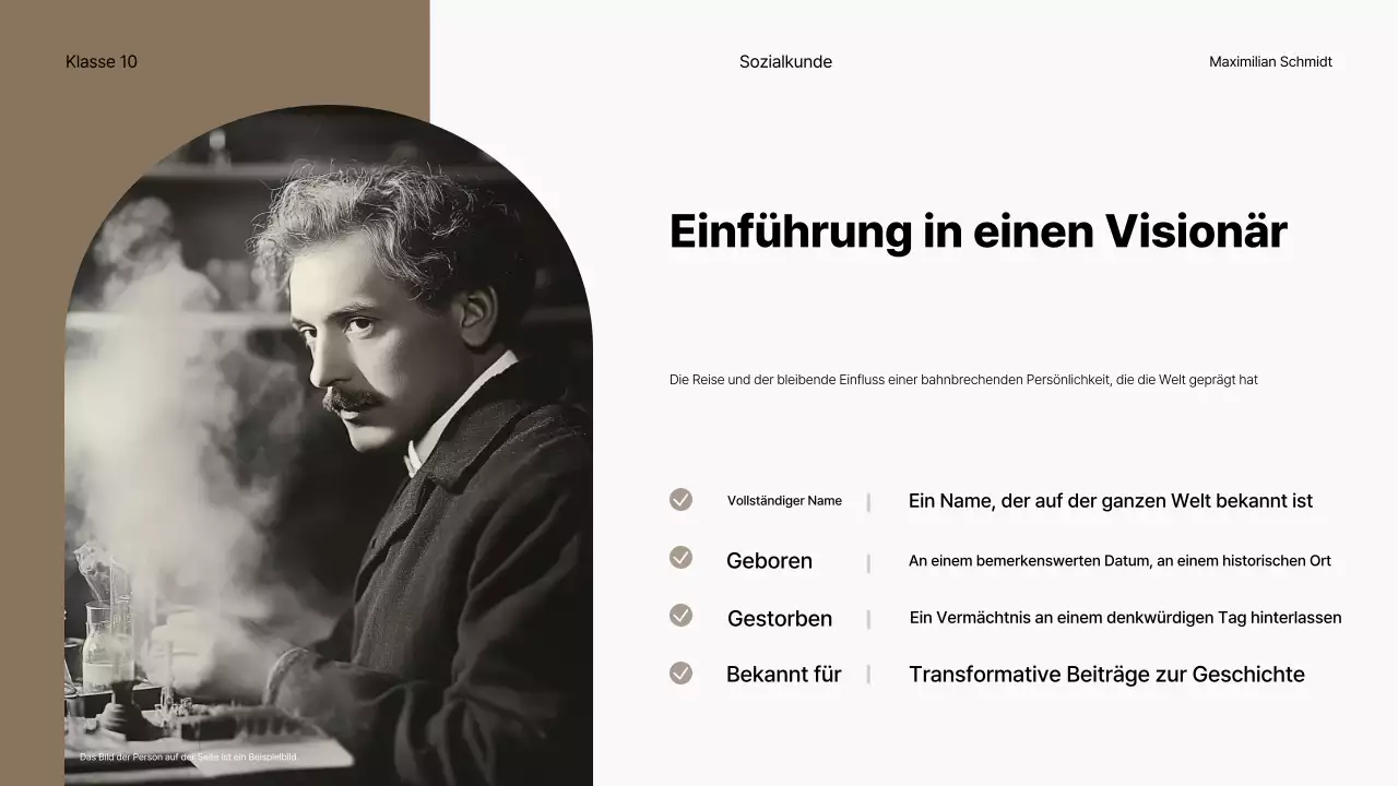 beige klassische Geschichte Biographie Vortrag