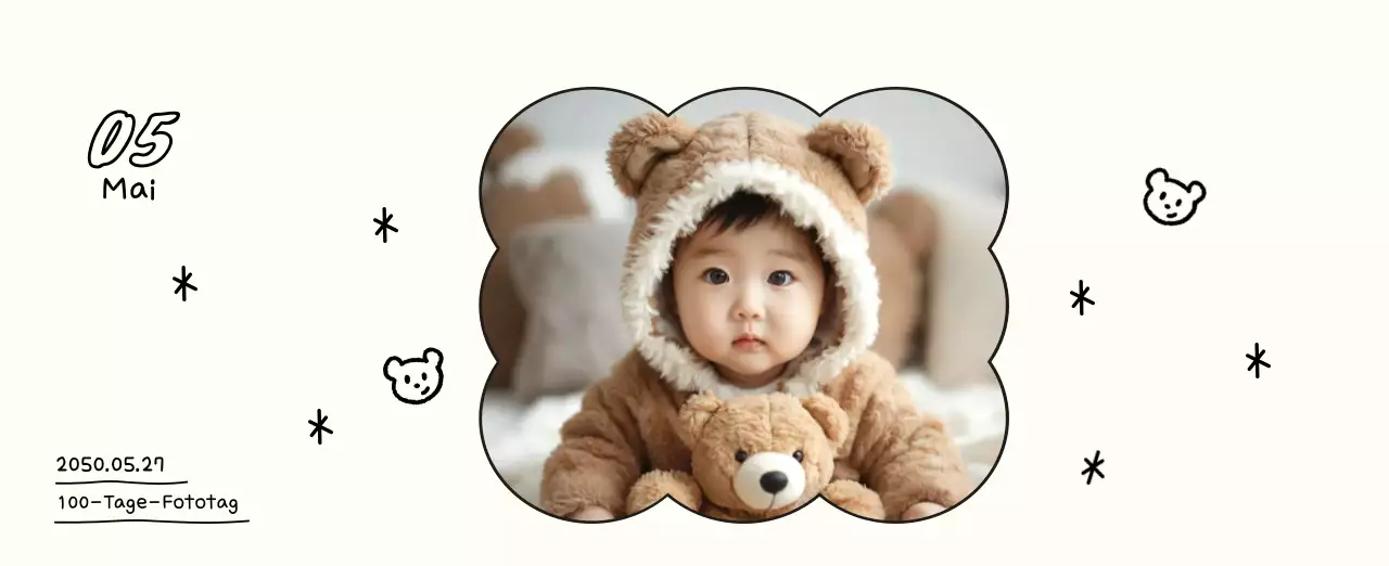 Niedlicher Neujahrs-Fotokalender