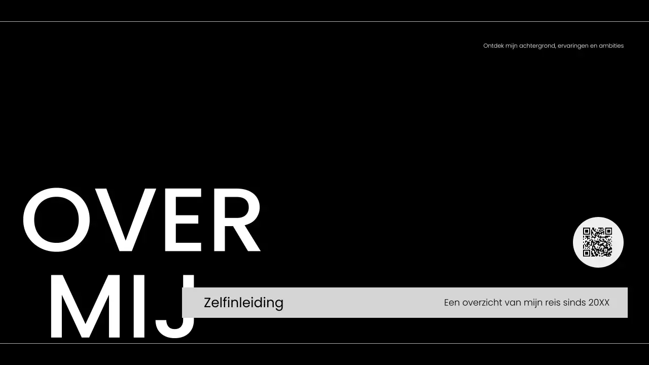 zwart-wit moderne zelf-introductie portfolio