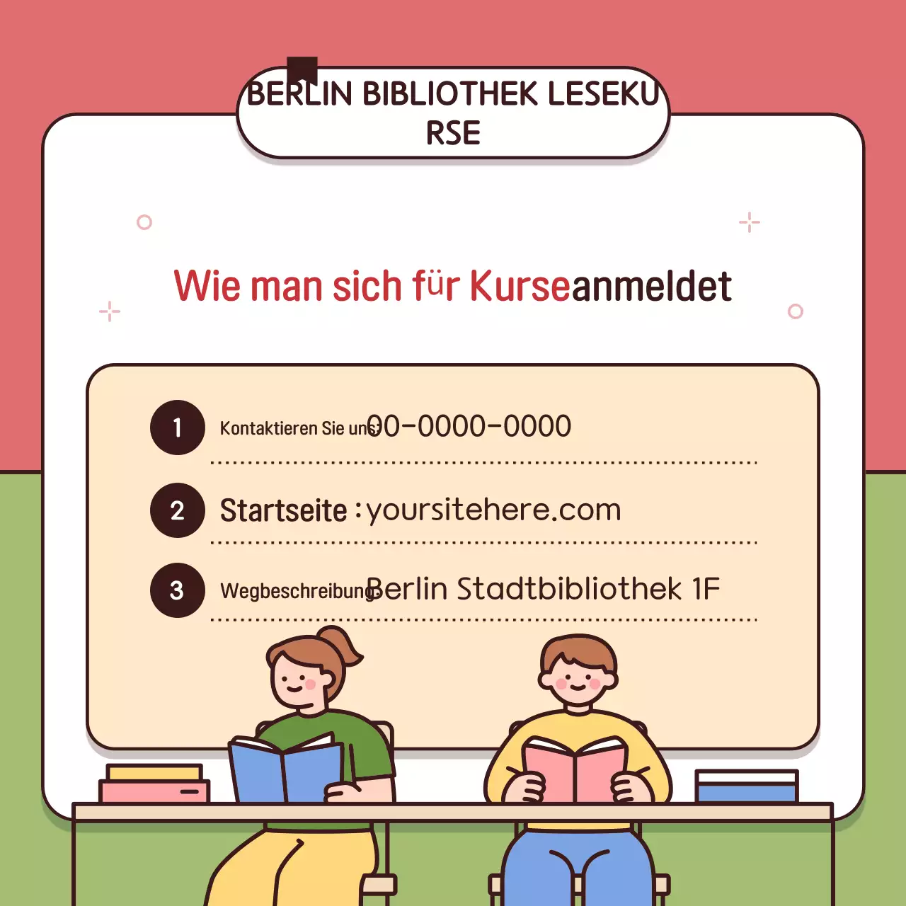 Förderung von Leseveranstaltungen in roten und grünen Bibliotheken