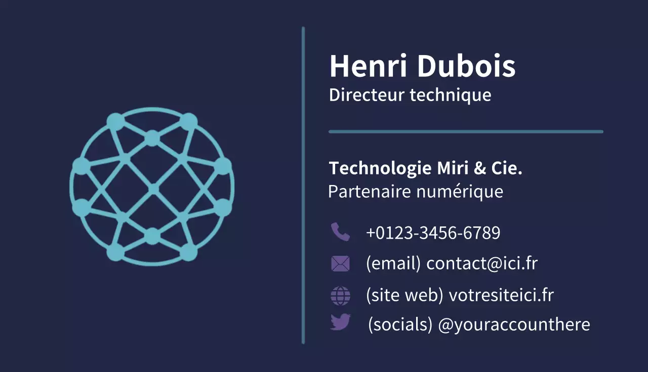 carte de visite moderne marine