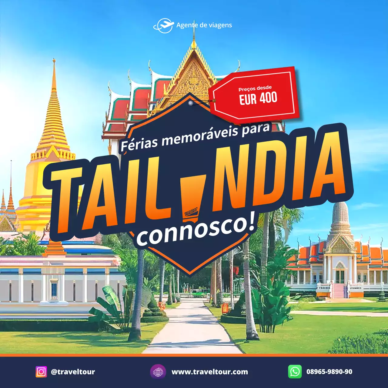 promoção de viagens blue modern