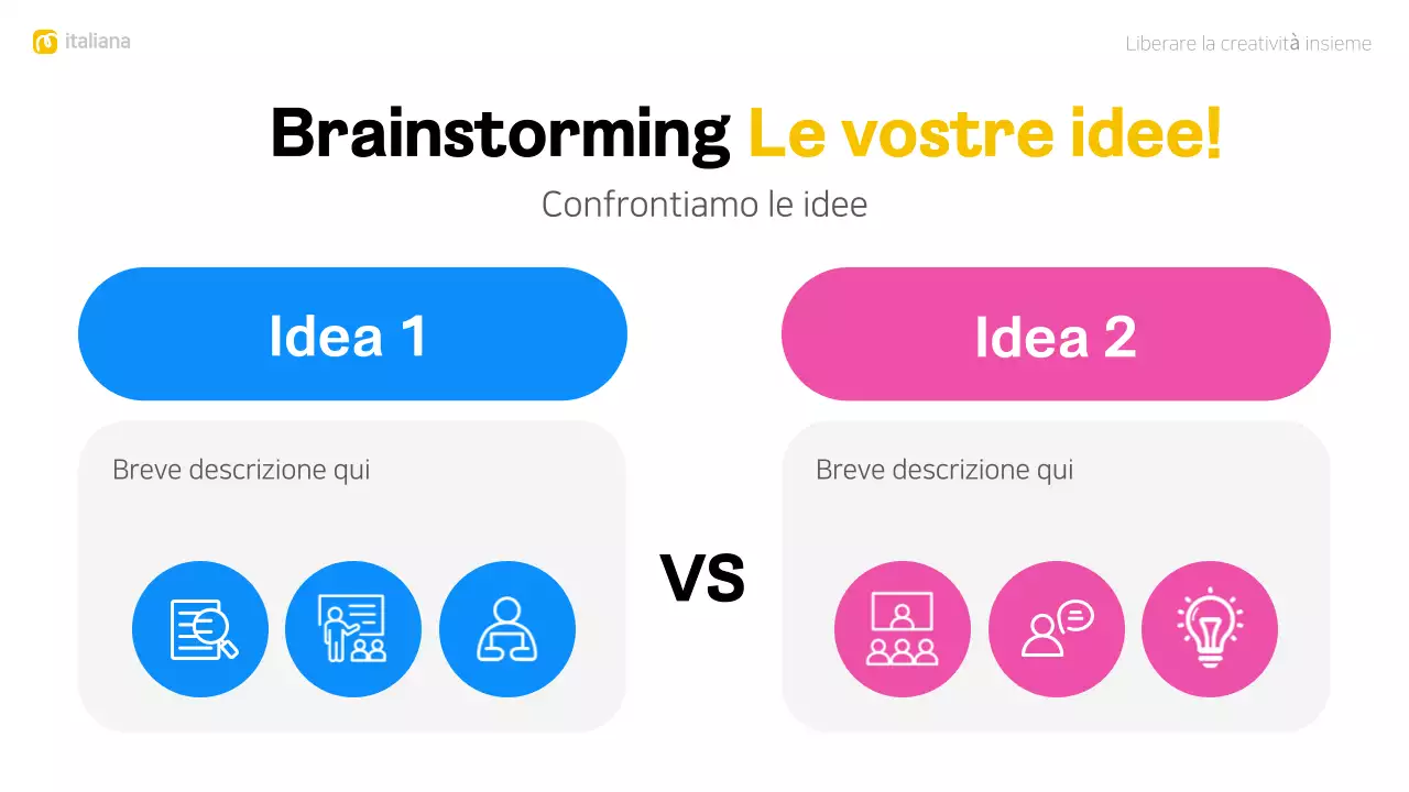 layout moderno e colorato per il brainstorming