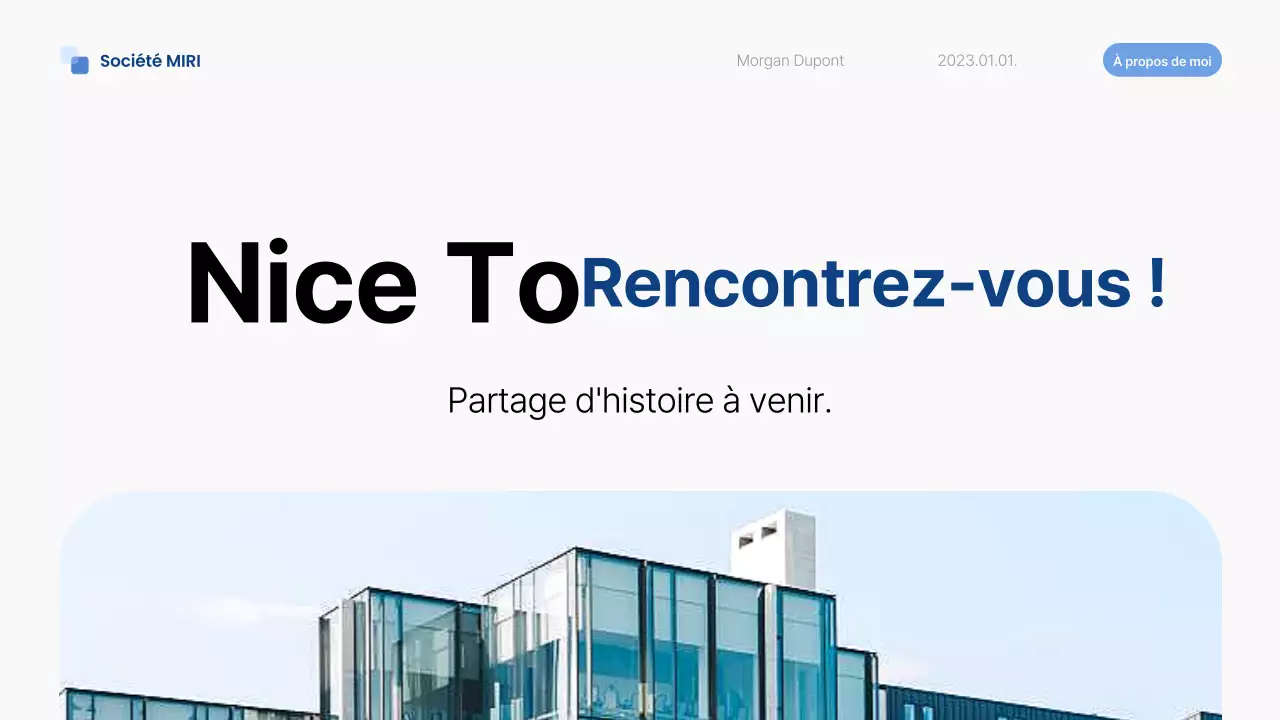 pitch d'autoprésentation moderne bleu