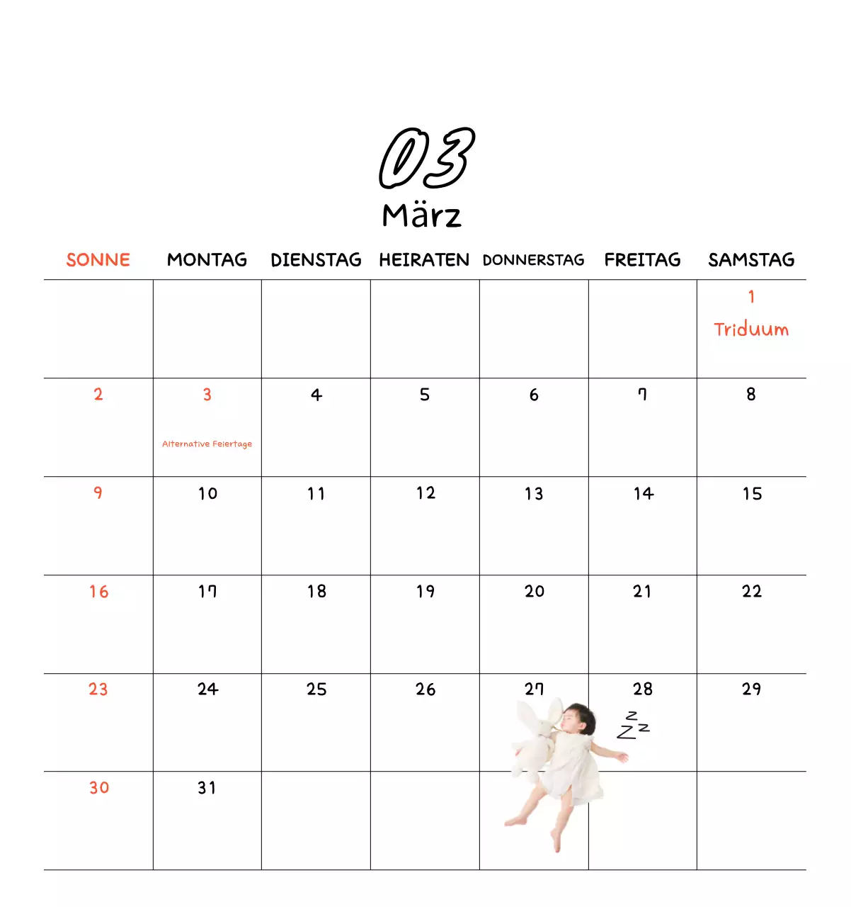 Niedlicher Neujahrs-Fotokalender