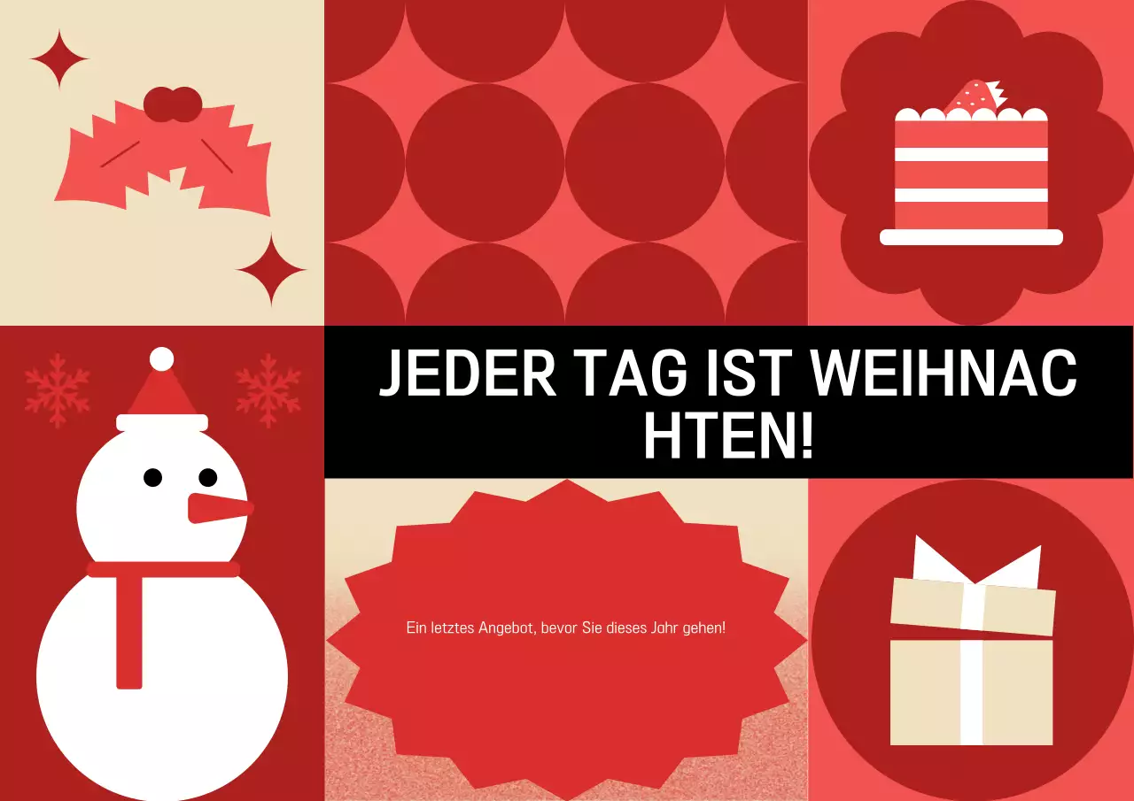 Rote Vintage-Weihnachtsaktion