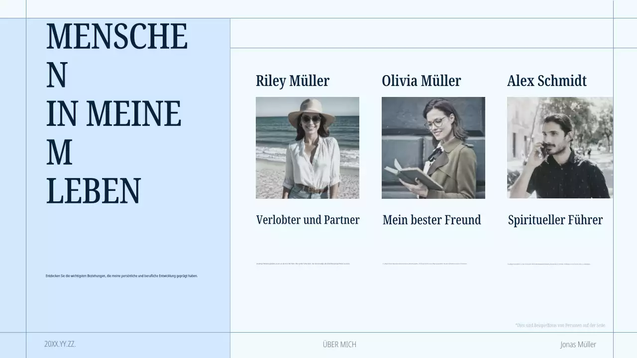 blaue moderne Selbstdarstellungsmappe