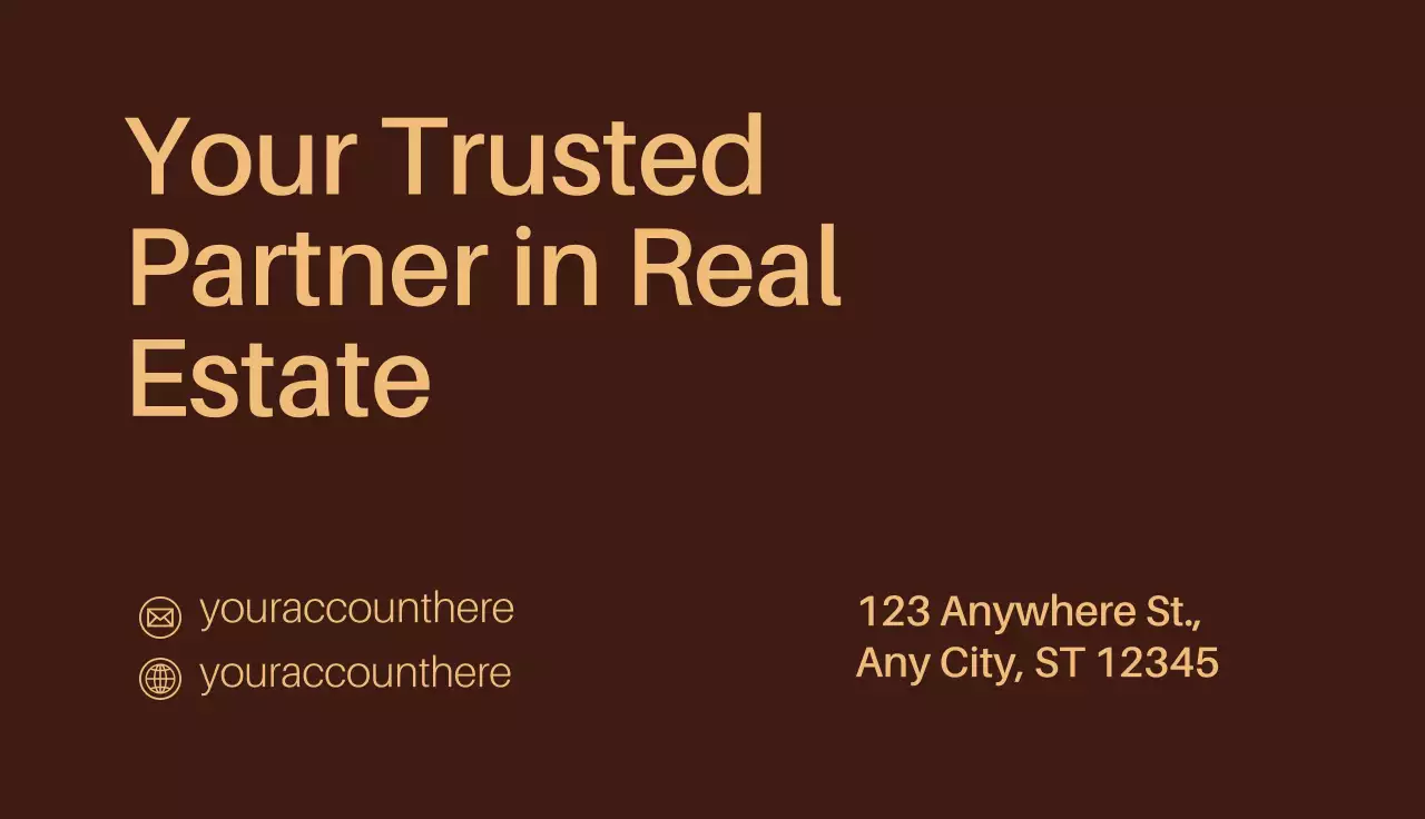 Brown Simple Real Estate Business Card
