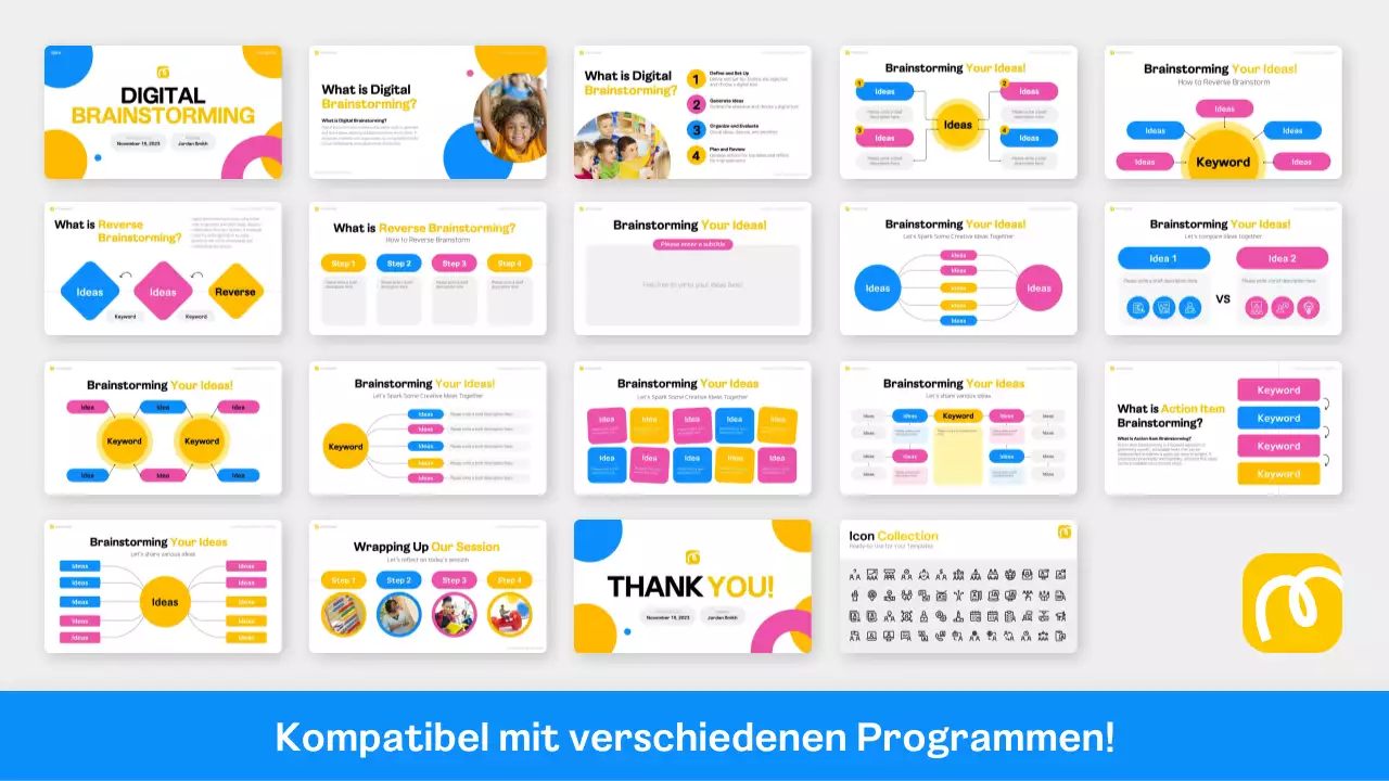 buntes modernes Brainstorming-Layout