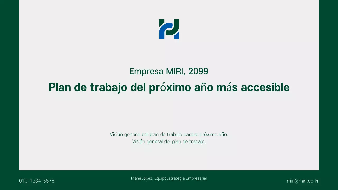 Un plan de negocio limpio, verde y gris para el año que viene