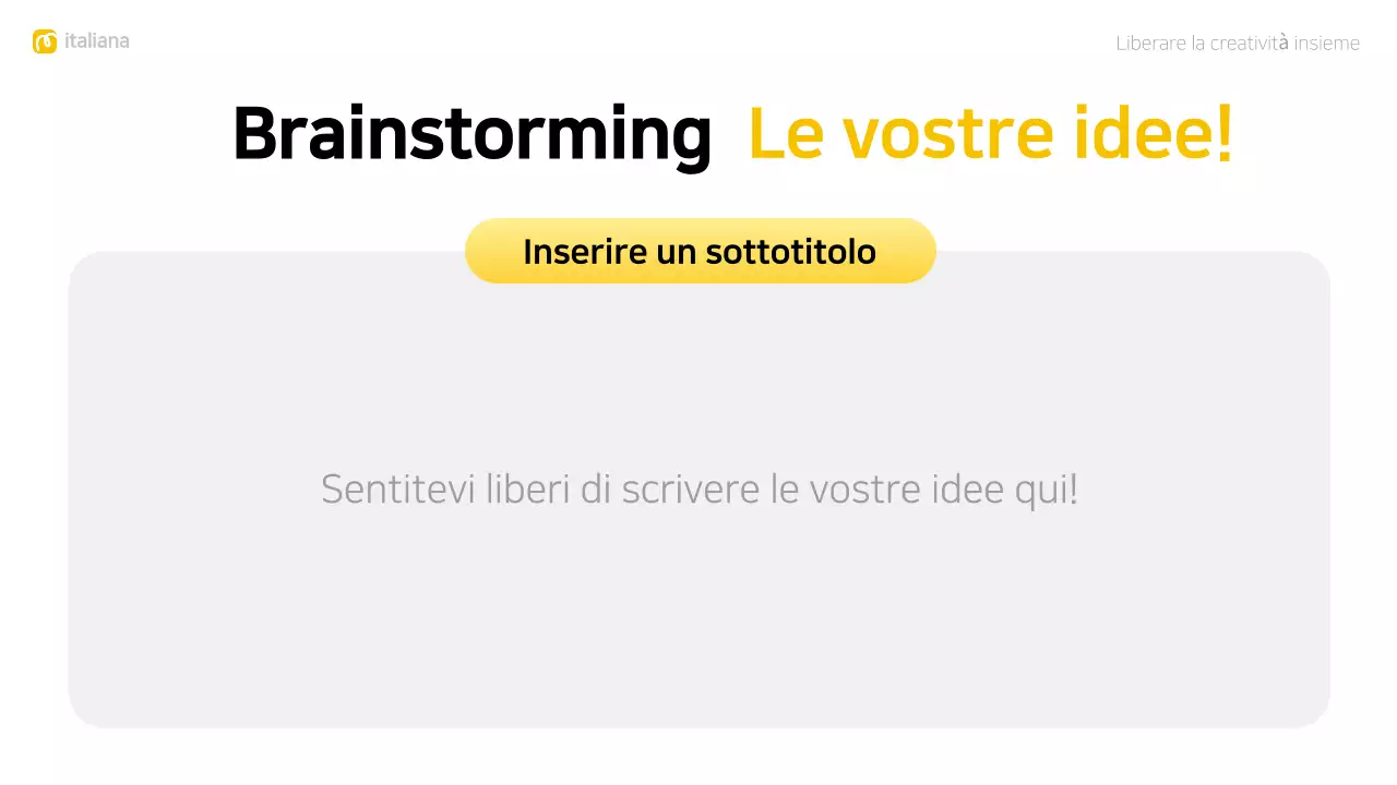 layout giallo moderno per il brainstorming