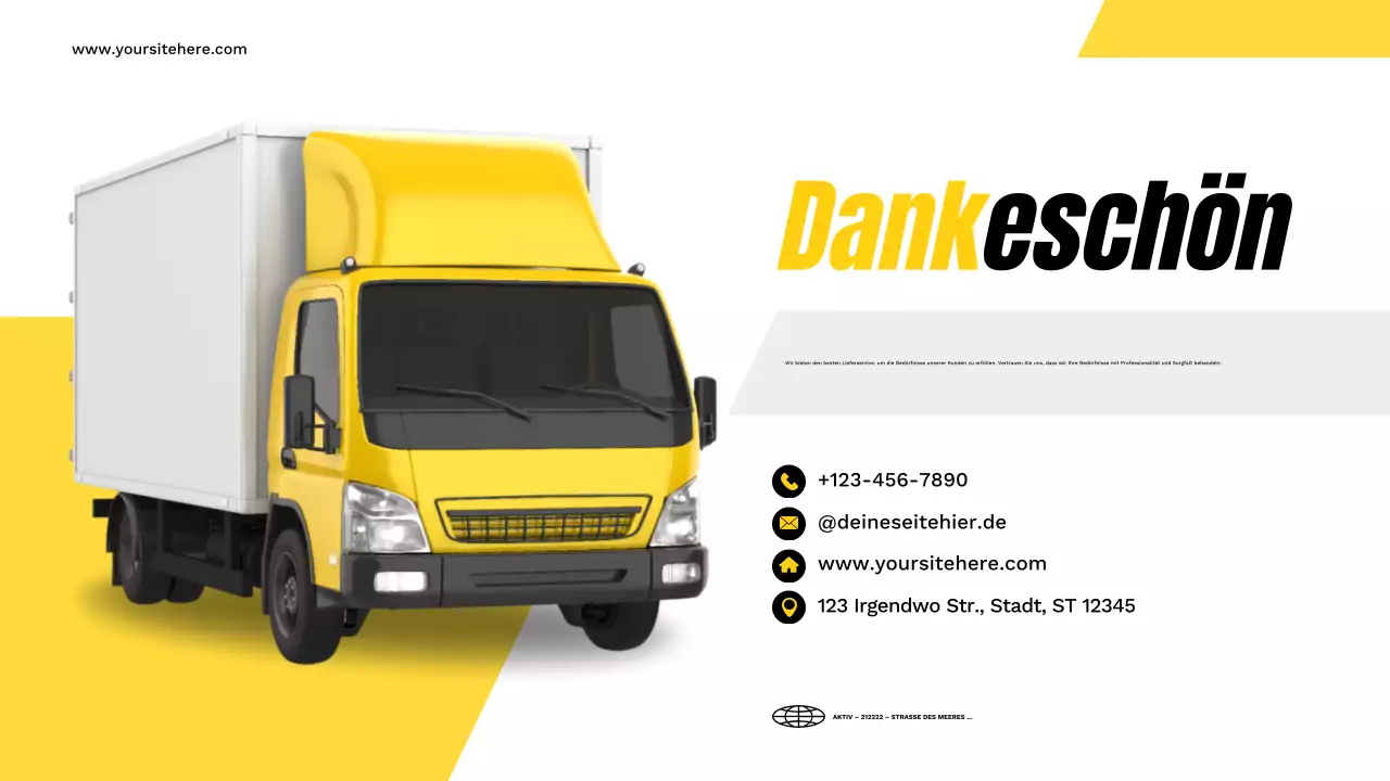 gelber moderner Transport Präsentation