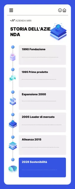 documento di storia aziendale blu moderno