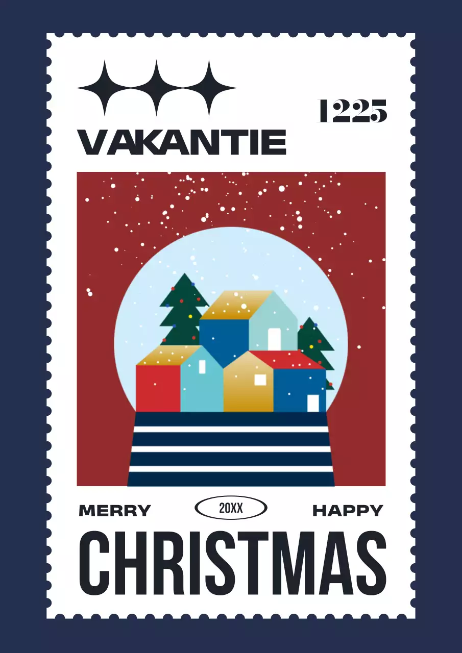 Marine Vintage Kerstkaart