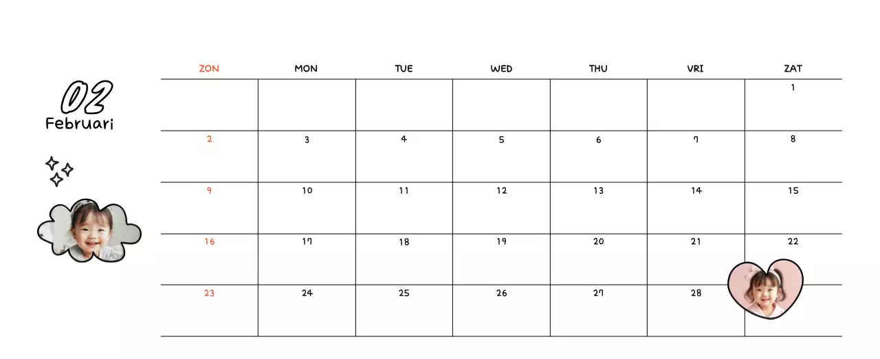 Schattige nieuwjaarskalender