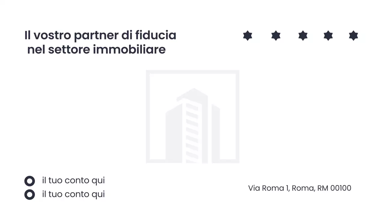 biglietto da visita immobiliare moderno della marina