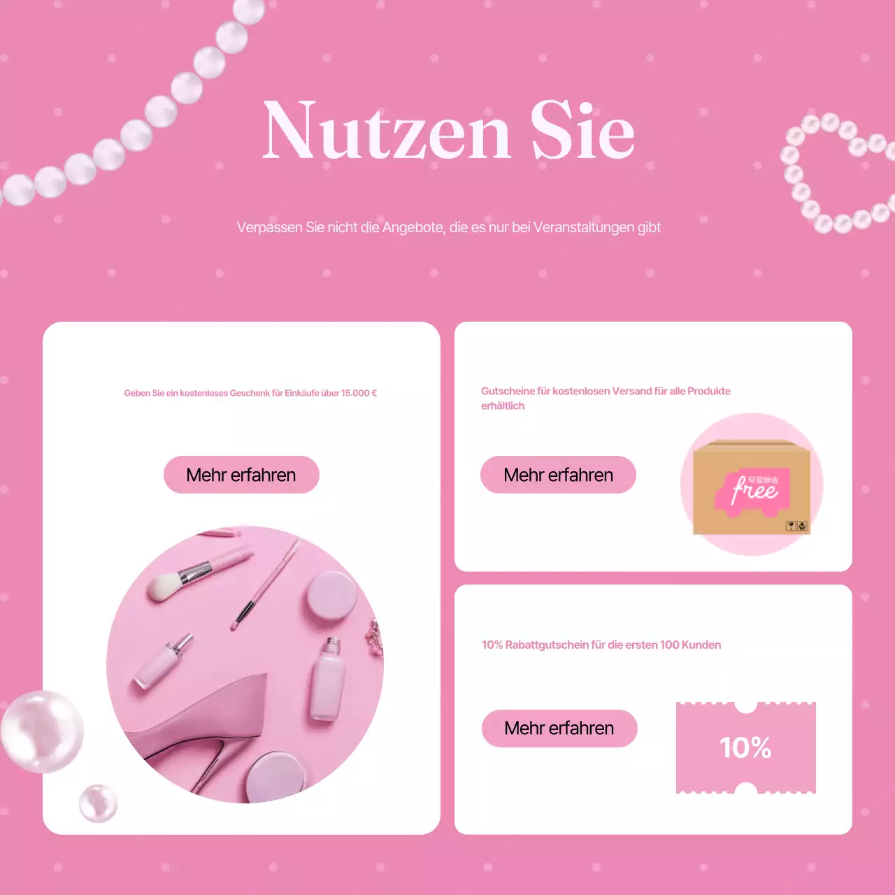 Eine rosa und bezaubernde Markenwerbung