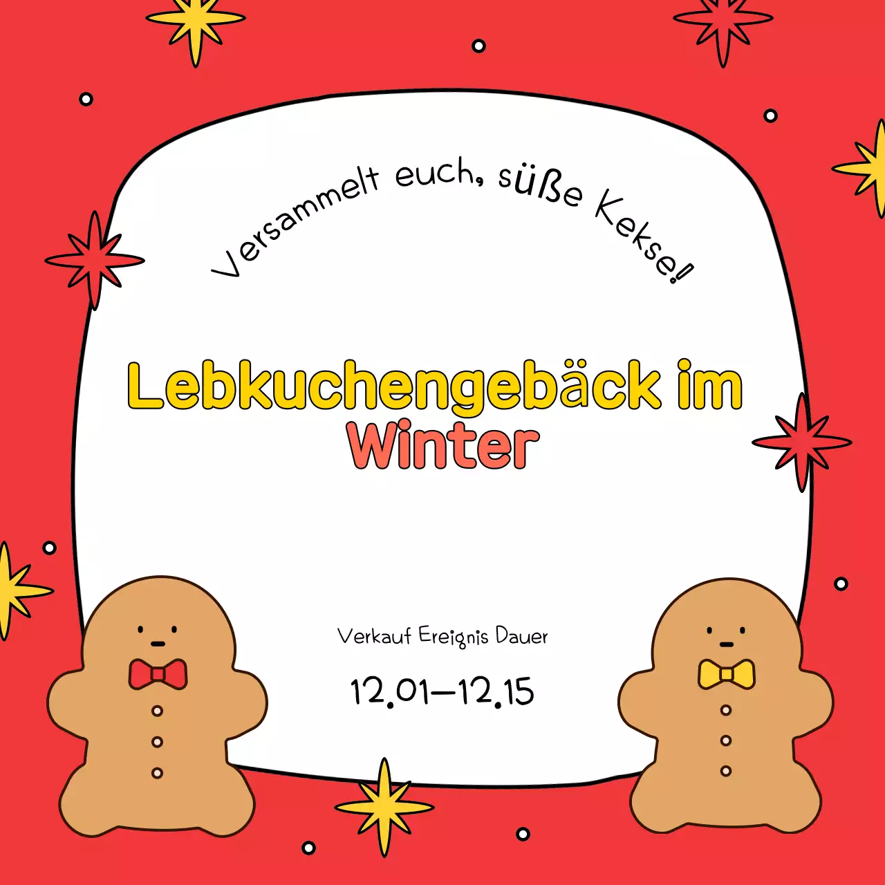 Werben Sie für Ihre Festtagsangebote in Rot und Gelb